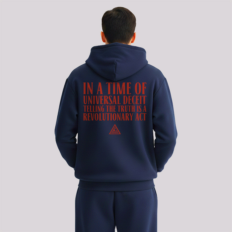 A Revolutionary Act Front and Back Printed Geek Fleece Hoodie Set