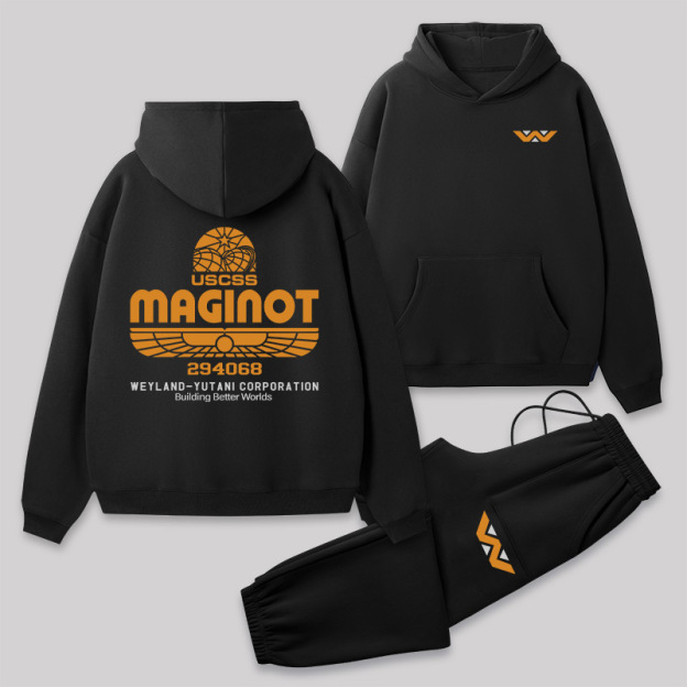 Maginot Legacy Front and Back Printed Geek Fleece Hoodie Set