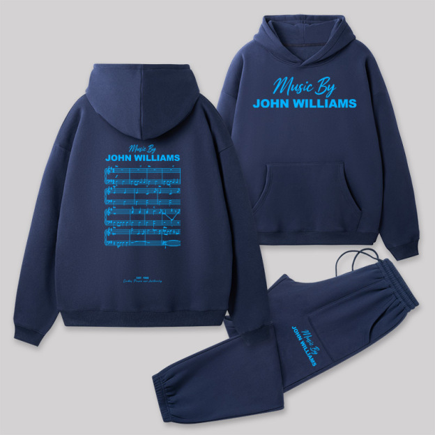 Music by John Williams Front and Back Printed Geek Fleece Hoodie Set