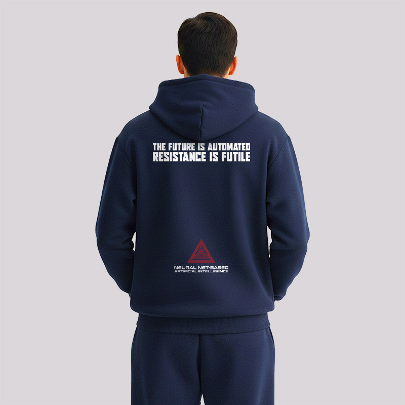 Skynet Front and Back Printed Geek Fleece Hoodie Set