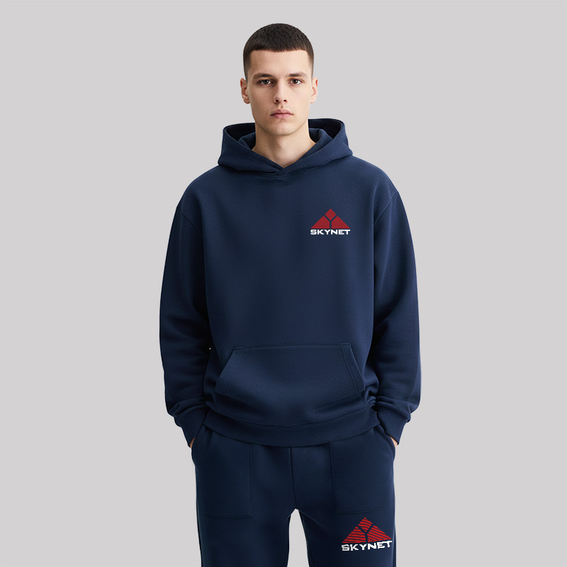 Skynet Front and Back Printed Geek Fleece Hoodie Set