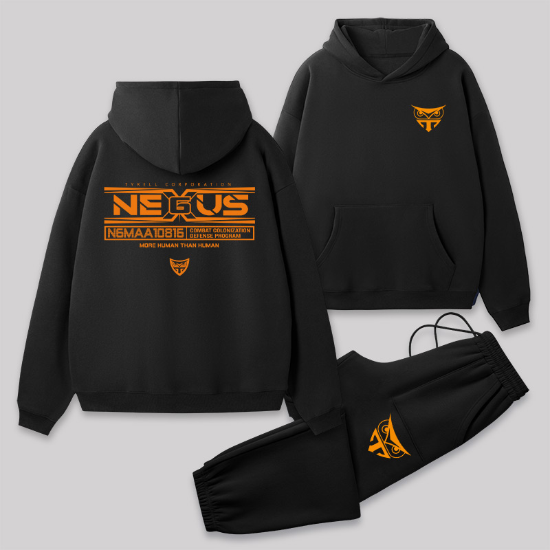 Geeksoutfit Arasaka Front and Back Printed Geek Fleece Hoodie Set