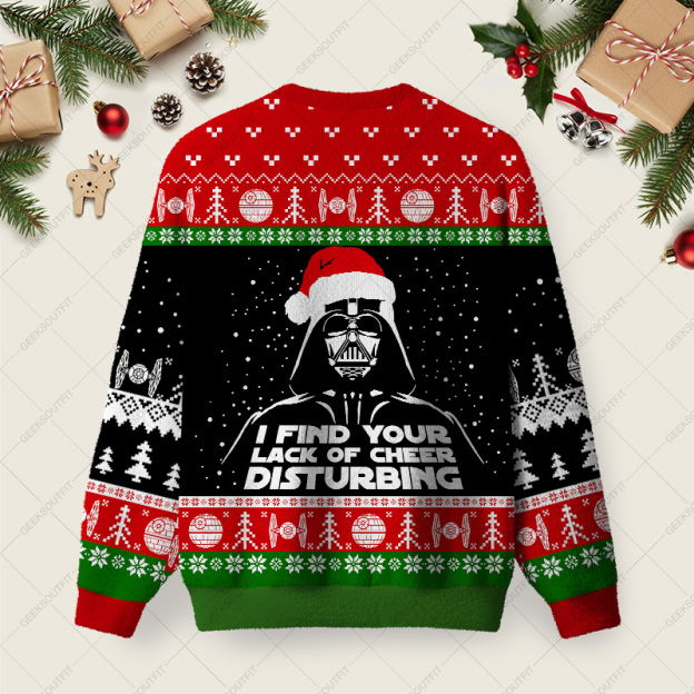 I Find Your Lack Of Cheer Disturbing Black Ugly Christmas Fuzzy Fleece Sweatshirt