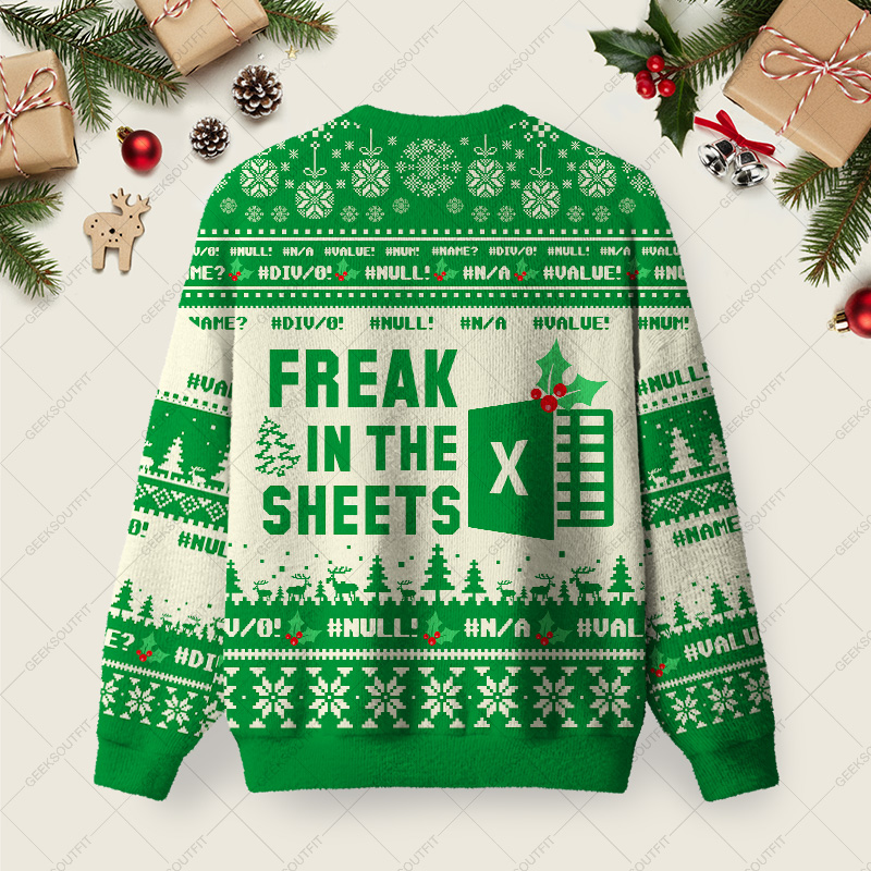 Freak in the Sheets Ugly Christmas Fuzzy Fleece Sweatshirt