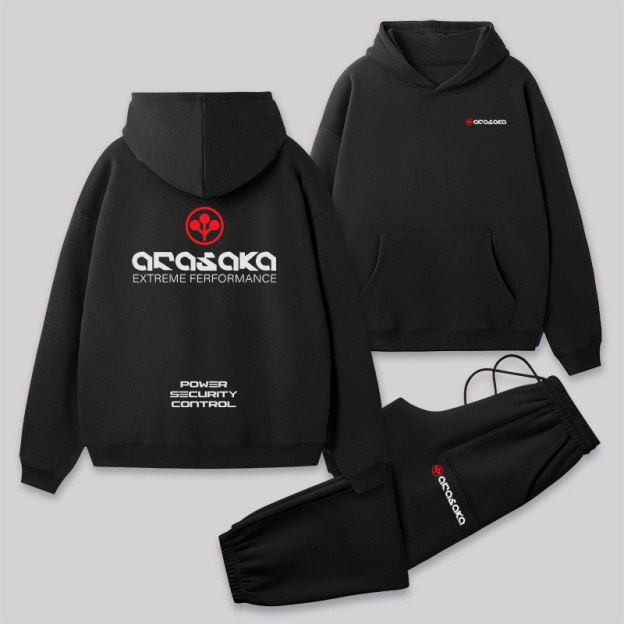 トップス arasaka Geeksoutfit Arasaka Front and Back Printed Geek Fleece Hoodie Set
