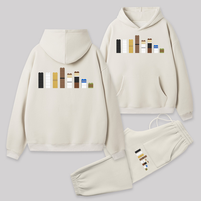 Building Blocks Front and Back Printed Geek Fleece Hoodie Set