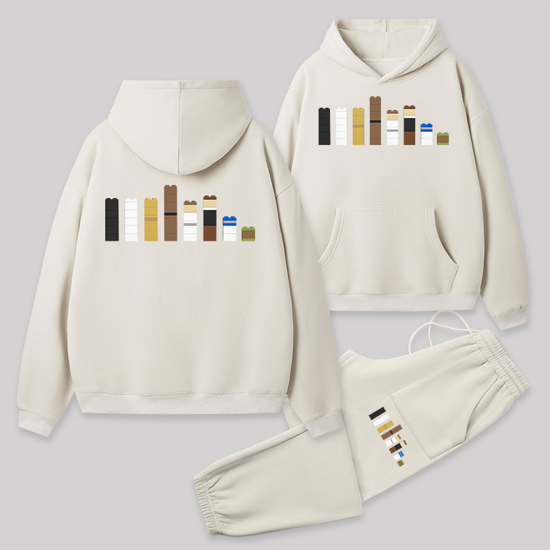 Building Blocks Front and Back Printed Geek Fleece Hoodie Set