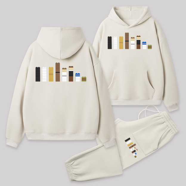Building Blocks Front and Back Printed Geek Fleece Hoodie Set