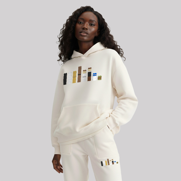 Building Blocks Front and Back Printed Geek Fleece Hoodie Set