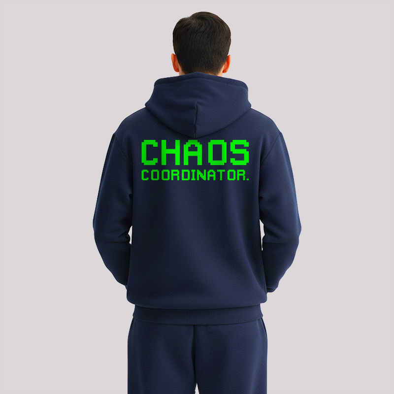 Chaos Front and Back Printed Geek Fleece Hoodie Set