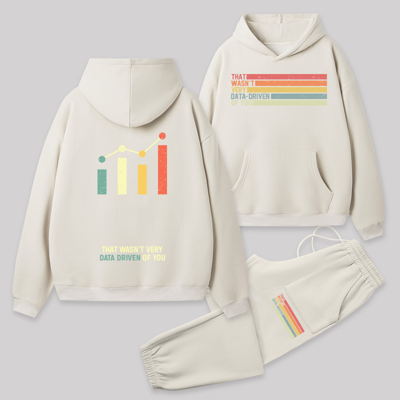 Data-Driven Front and Back Printed Geek Fleece Hoodie Set