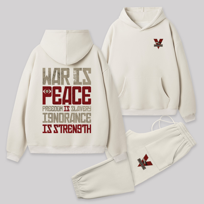 Dystopia Truths Front and Back Printed Geek Fleece Hoodie Set