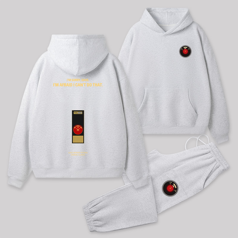 I'm Afraid I Can't Do That Front and Back Printed Geek Fleece Hoodie Set