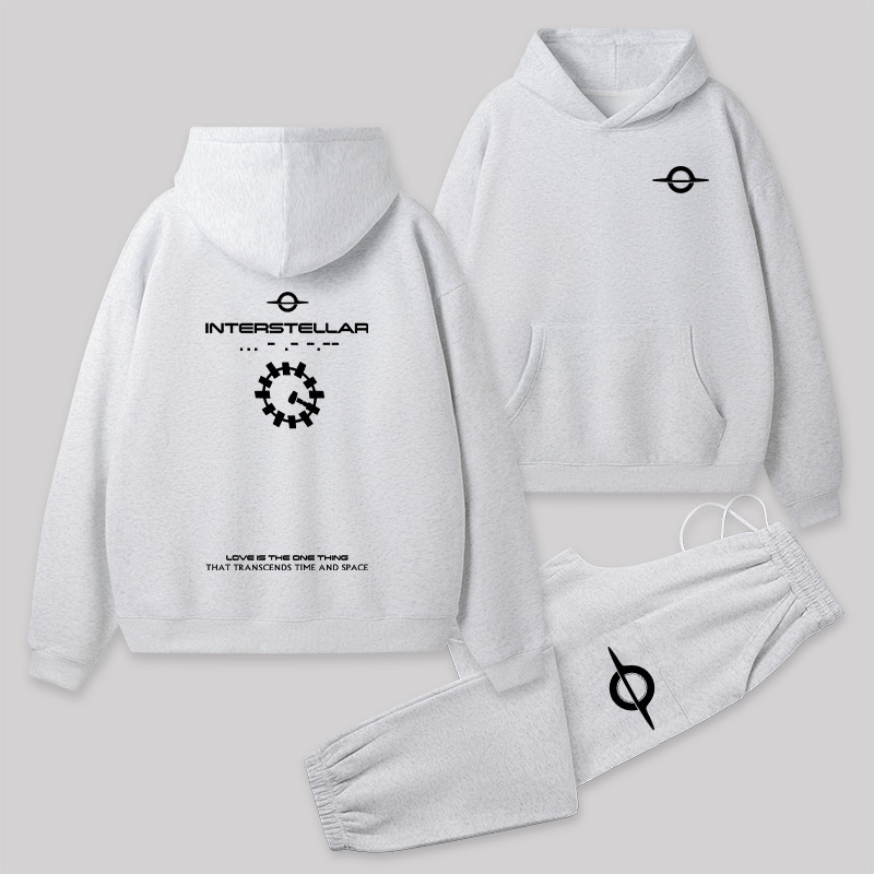 Interstellar Front and Back Printed Geek Fleece Hoodie Set