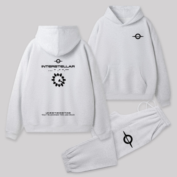 Interstellar Front and Back Printed Geek Fleece Hoodie Set