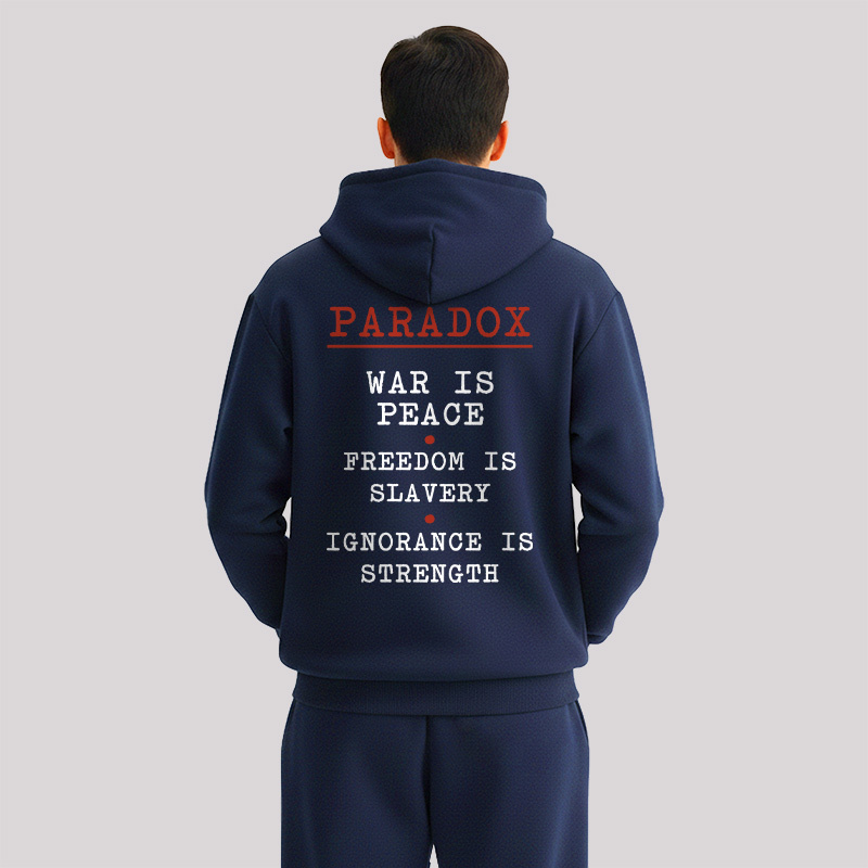 INGSOC Front and Back Printed Geek Fleece Hoodie Set