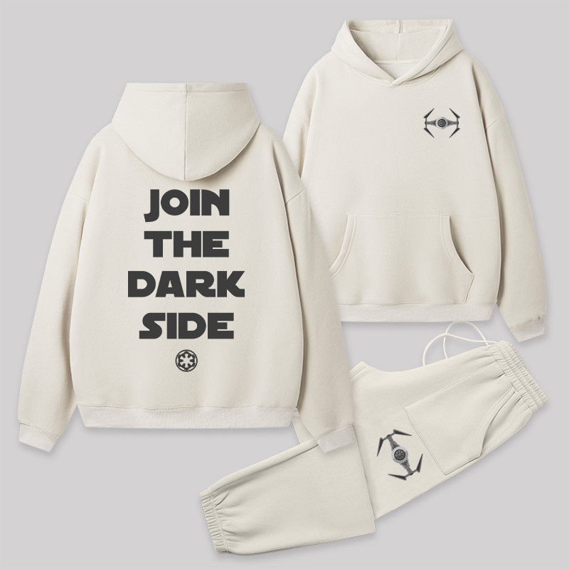 Join The Dark Side Front and Back Printed Geek Fleece Hoodie Set