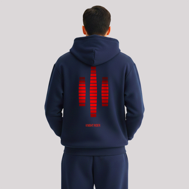 KITT Lights Front and Back Printed Geek Fleece Hoodie Set