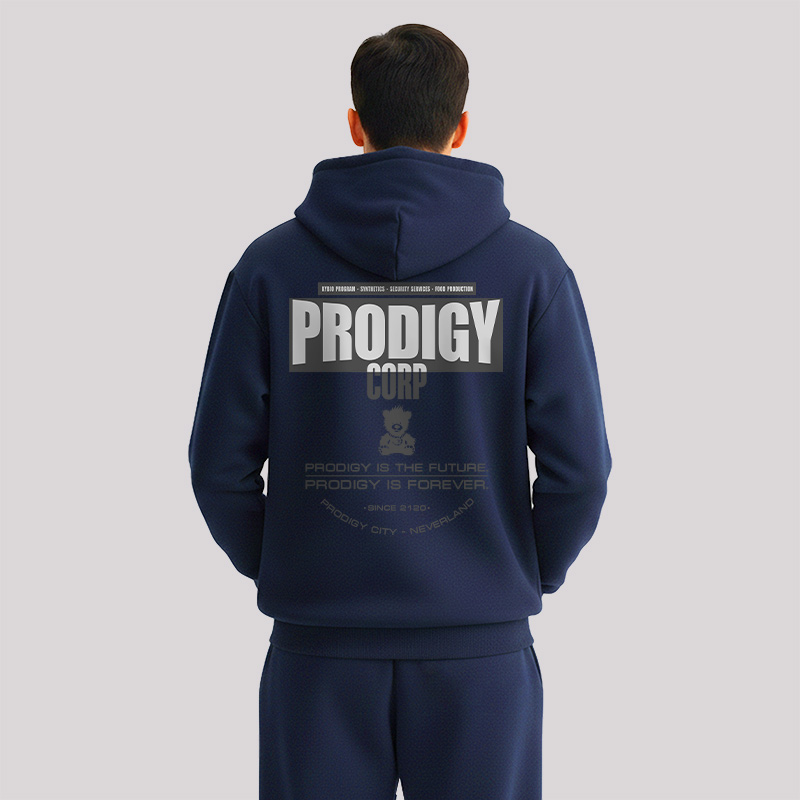 Prodigy Corp Front and Back Printed Geek Fleece Hoodie Set