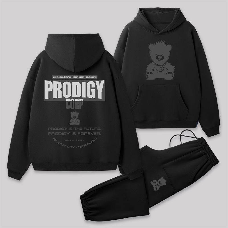 Prodigy Corp Front and Back Printed Geek Fleece Hoodie Set