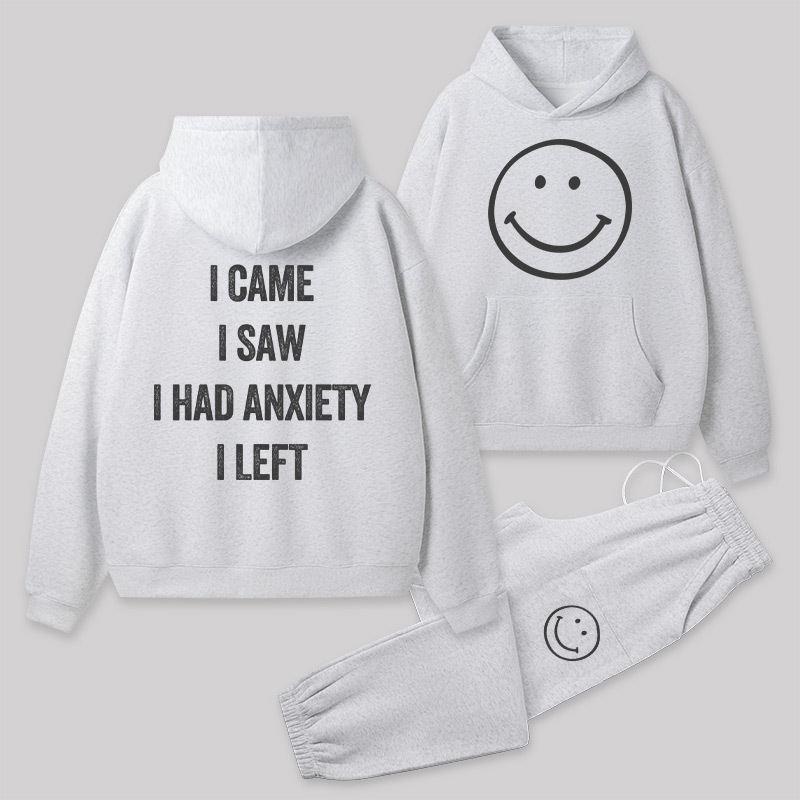 Social Anxiety Chronicles Front and Back Printed Geek Fleece Hoodie Set