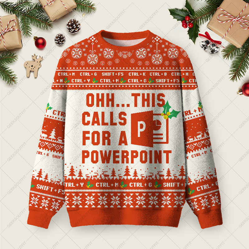 Ohh...This Calls for a Spreadsheet Ugly Christmas Fuzzy Fleece Sweatshirt