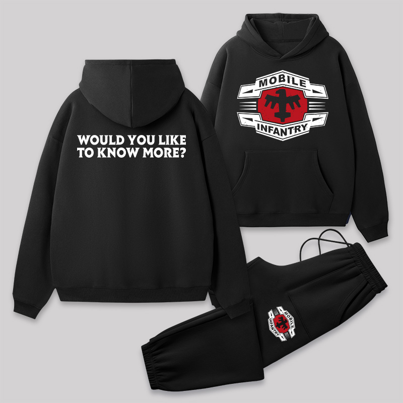 Starship Recruit Front and Back Printed Geek Fleece Hoodie Set