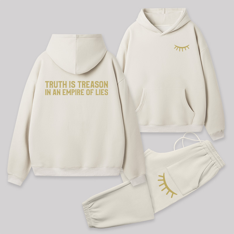 Truth Is Treason In An Empire Of Lies Front and Back Printed Geek Fleece Hoodie Set