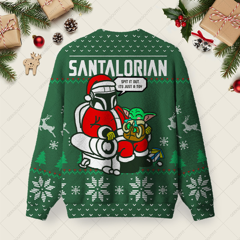 The Santalorian Ugly Christmas Fuzzy Fleece Sweatshirt