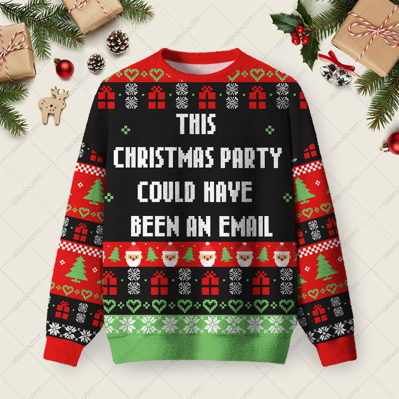 Geeksoutfit This Christmas Party Ugly Christmas Fuzzy Fleece Sweatshirt for Sale
