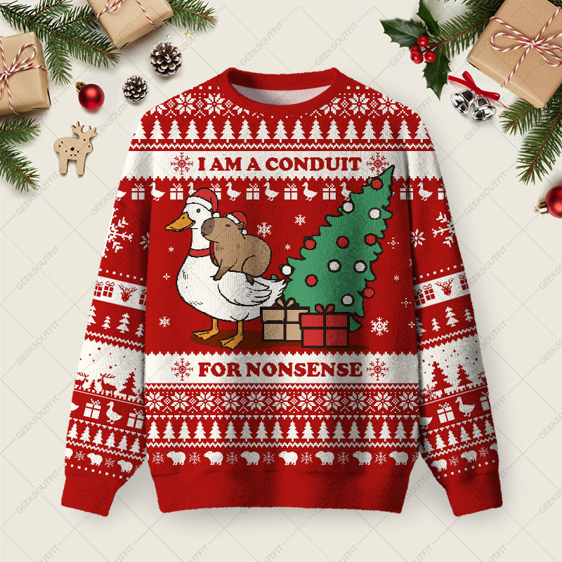 For Nonsense Ugly Christmas Fuzzy Fleece Sweatshirt