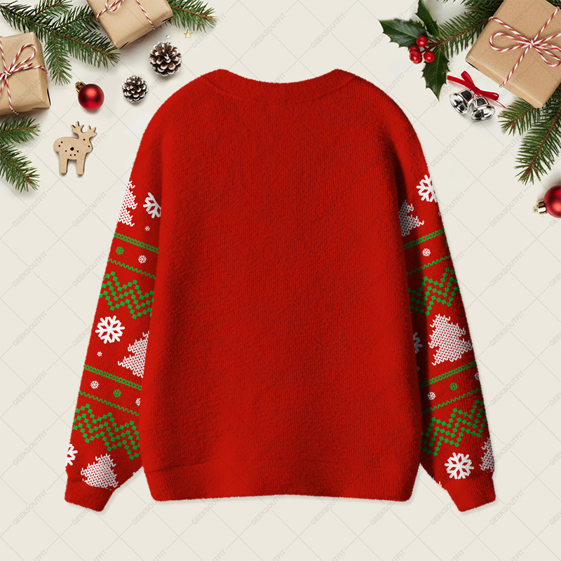 Tech Support Computer Programmer Red Geek Ugly Cardigan Sweaters 