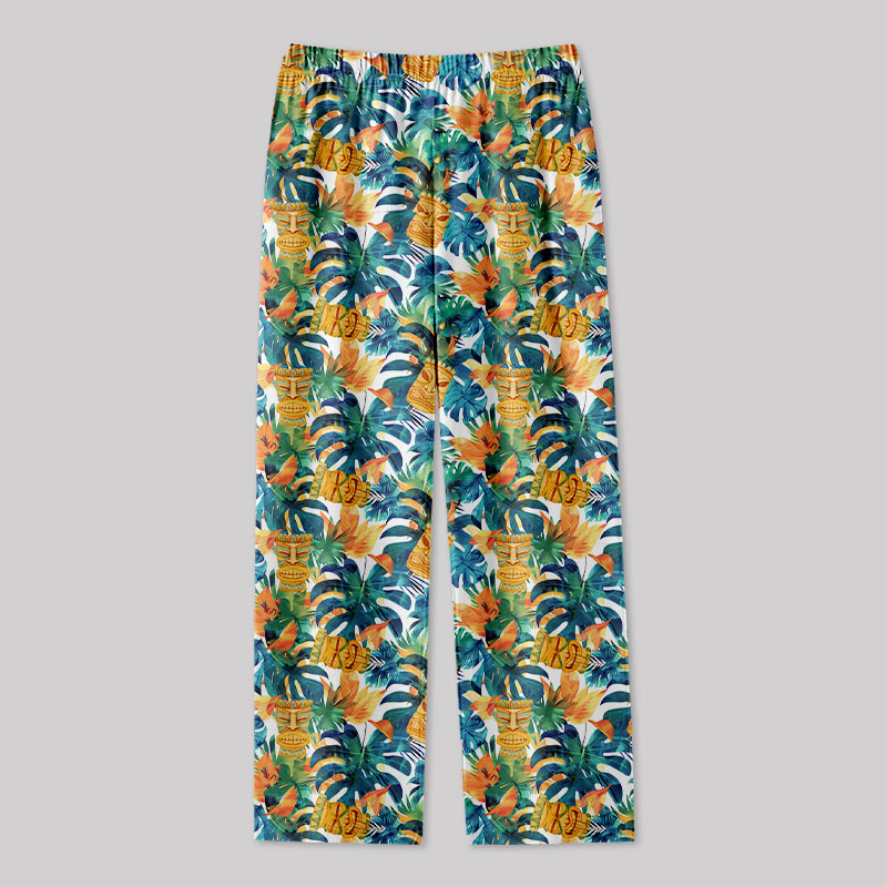 Hawaiian Tiki Mask Geek Loungewear Pants