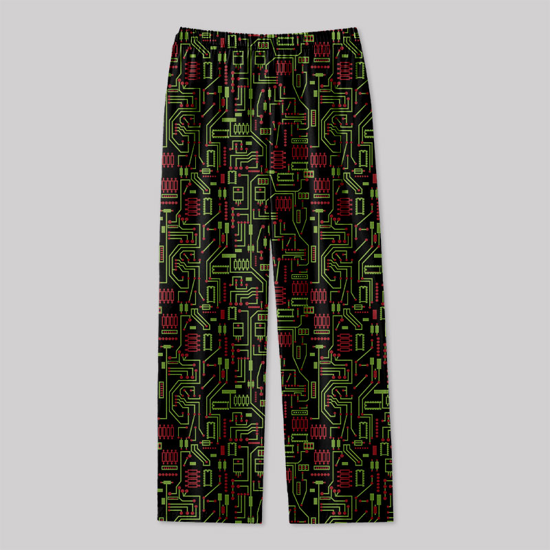 Christmas Circuit Board Geek Loungewear Pants