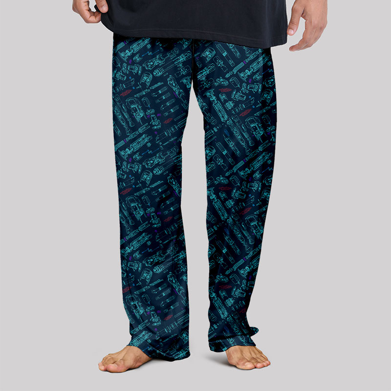 Space War Weapons Navy Geek Loungewear Pants