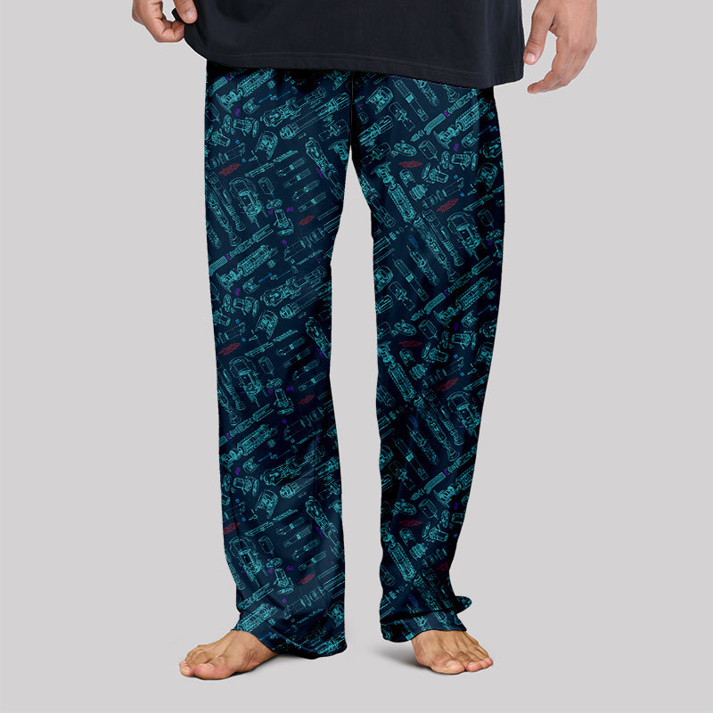 Space War Weapons Navy Geek Loungewear Pants