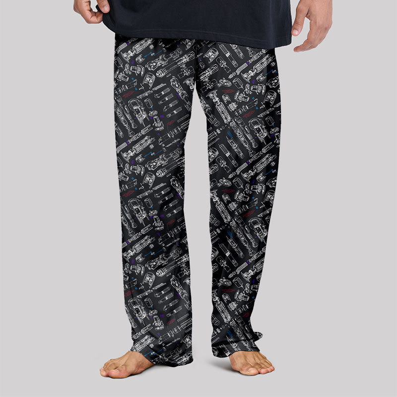 Space War Weapons Black Geek Loungewear Pants
