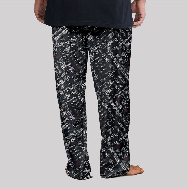 Space War Weapons Black Geek Loungewear Pants