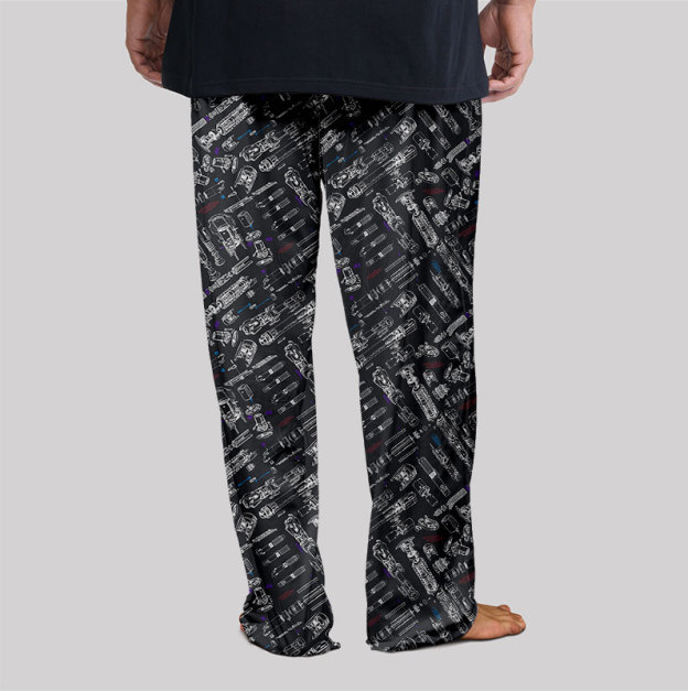 Space War Weapons Black Geek Loungewear Pants