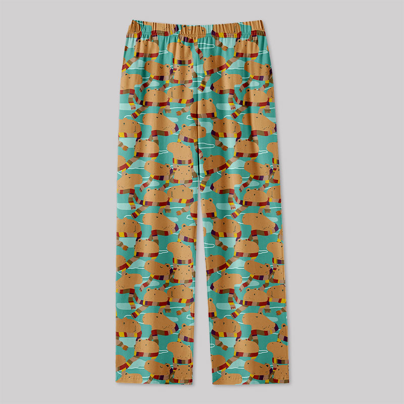 Whovian Capybara Charm Geek Loungewear Pants