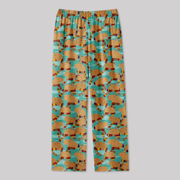 Whovian Capybara Charm Geek Loungewear Pants
