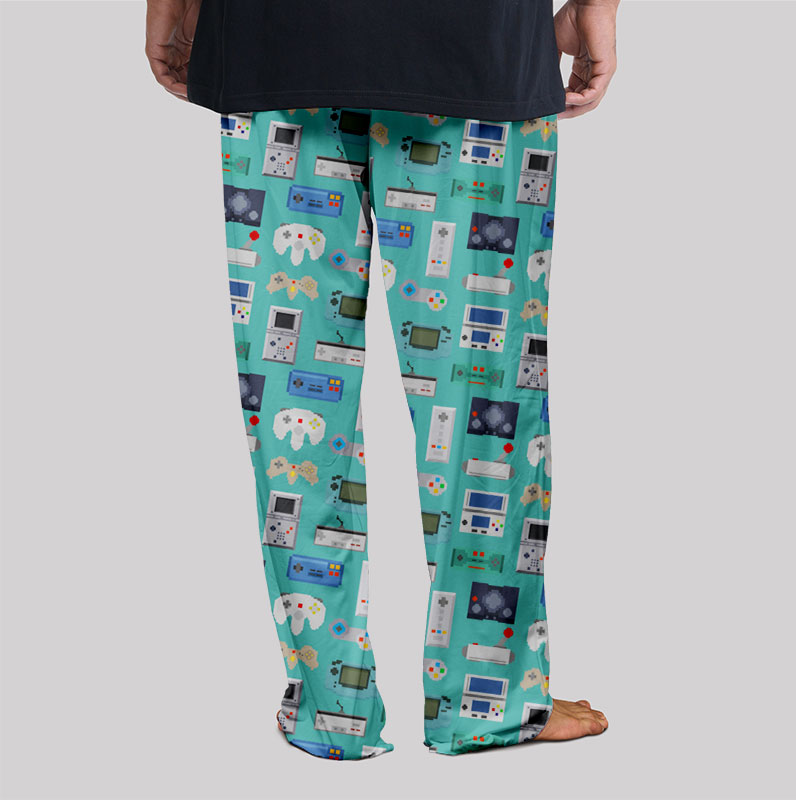 Gamer Game Controllers Green Geek Loungewear Pants