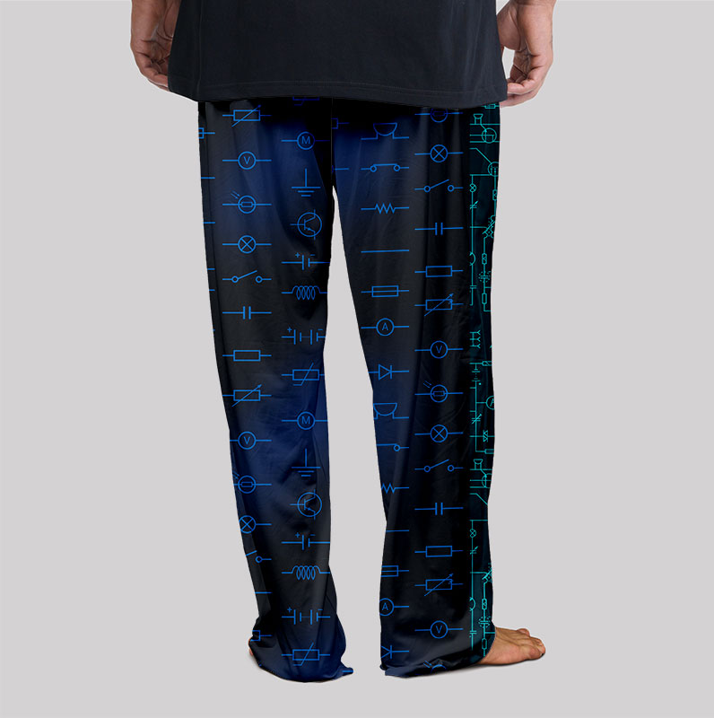 Electronic Component Black Geek Loungewear Pants