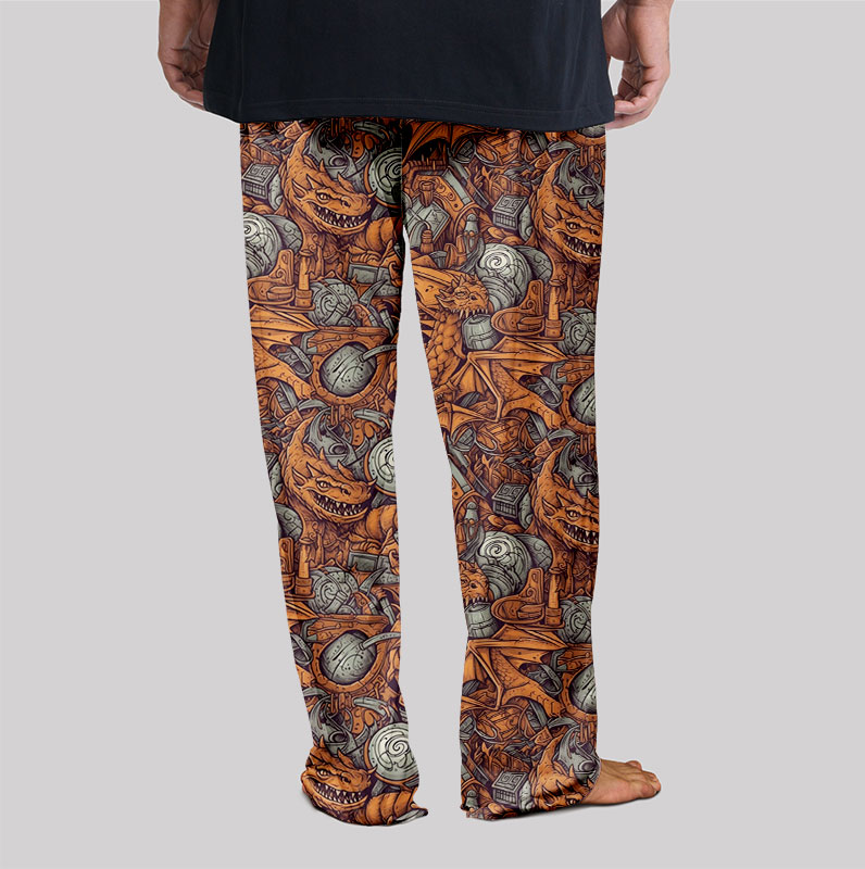 DND Dragon Vintage Pattern Geek Loungewear Pants