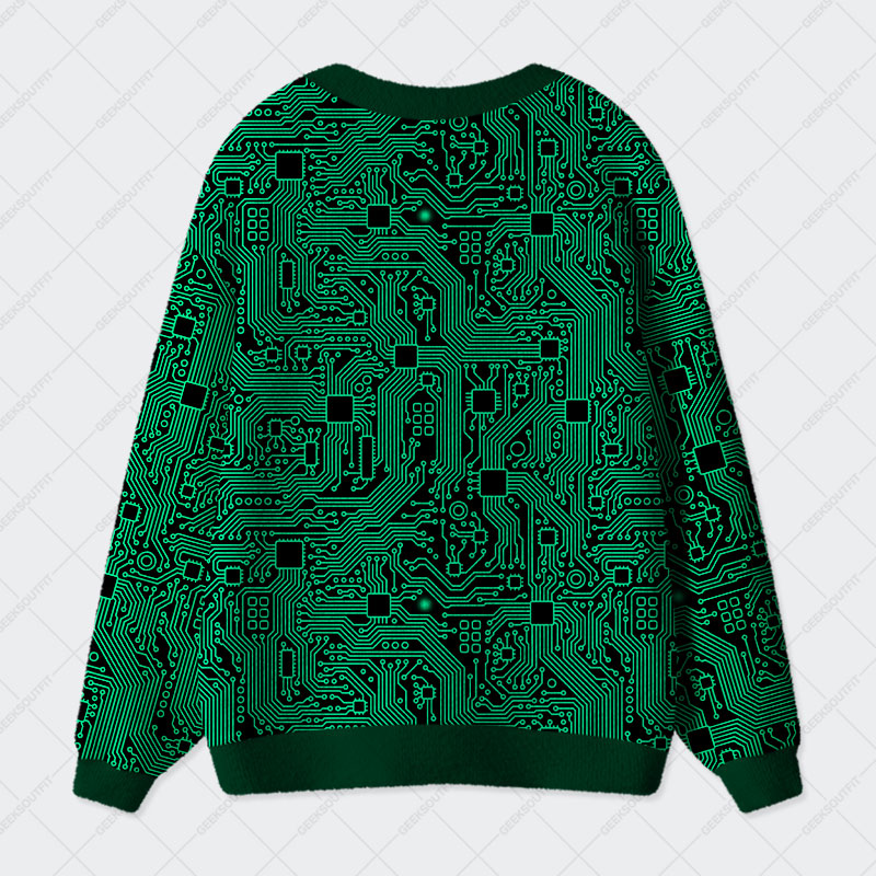 Computer Circuit Board Geek Ugly Cardigan Sweaters 
