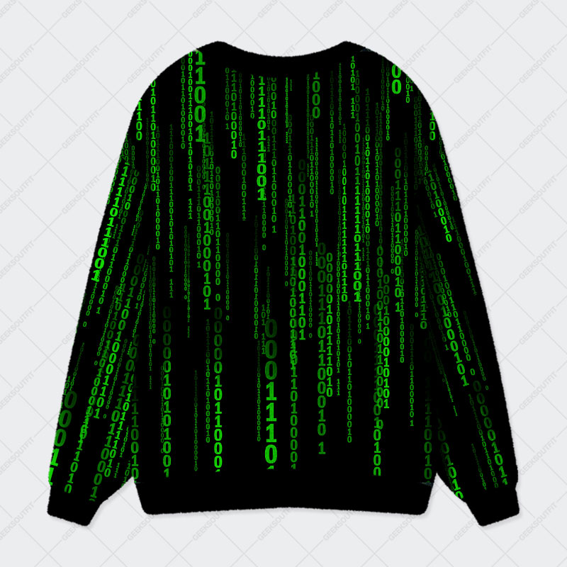 The Matrix Black Green Geek Ugly Cardigan Sweaters 