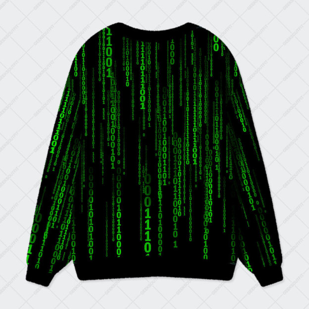 The Matrix Black Green Geek Ugly Cardigan Sweaters 