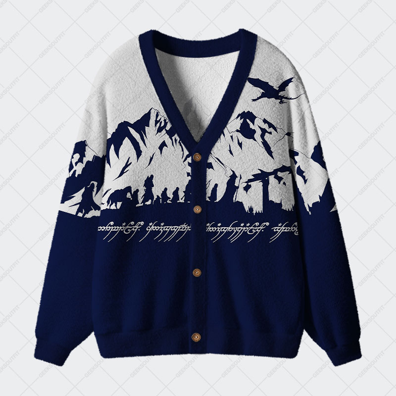 Mountains of Mordor Geek Ugly Cardigan Sweaters 
