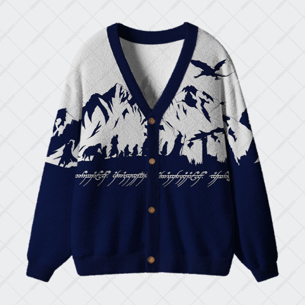 Mountains of Mordor Geek Ugly Cardigan Sweaters 