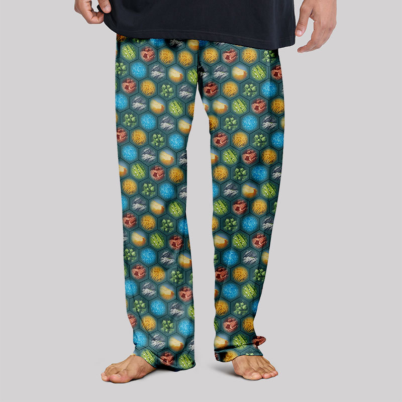 Board Games Full Print Green Geek Loungewear Pants